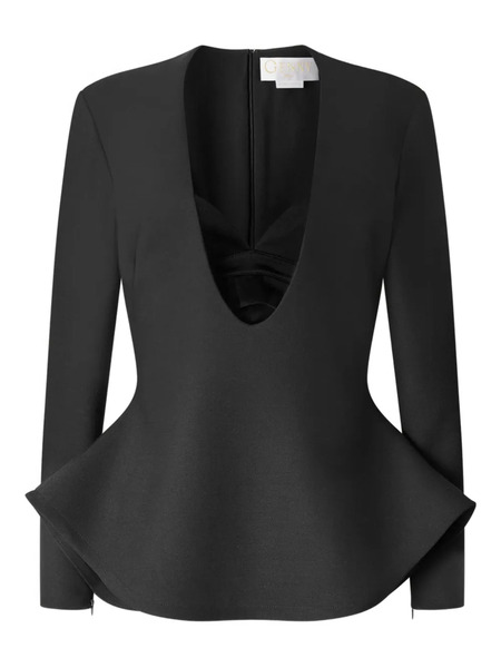  Genny Peplum Top - Black 