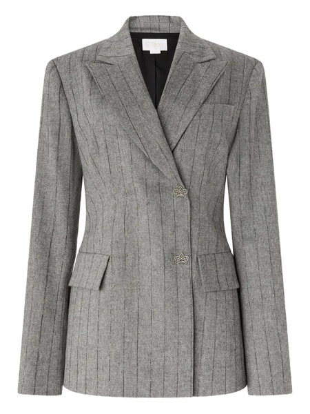  Genny Pinstripe Crystal-embellished Jacket - Grey 
