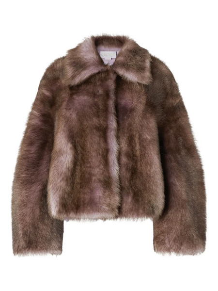  Genny Shearling Cropped Jacket - Brown 