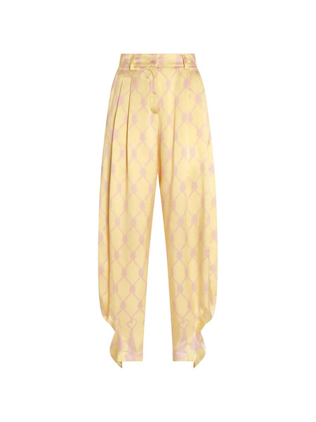  Genny Silk Printed Trousers - Yellow 