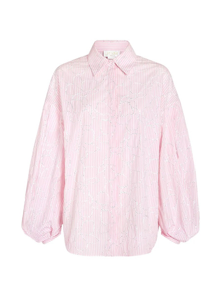  Genny Striped-pattern Long-sleeve Shirt - Pink 