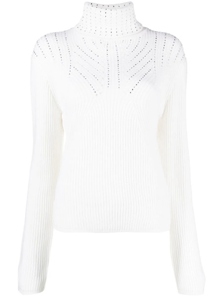 Genny Stud-embellished Wool Jumper - White 