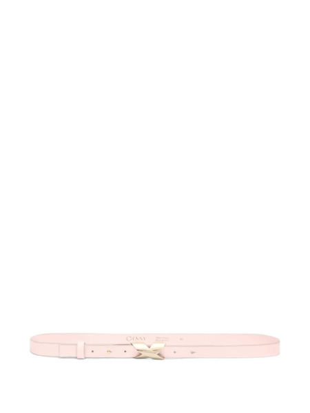  Genny X-buckle Leather Belt - Pink 