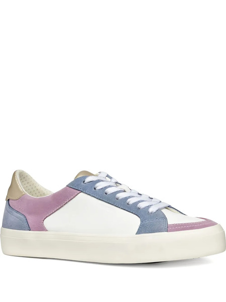  Geox Emmeleny Leisure Leather Panelled Sneakers - White 