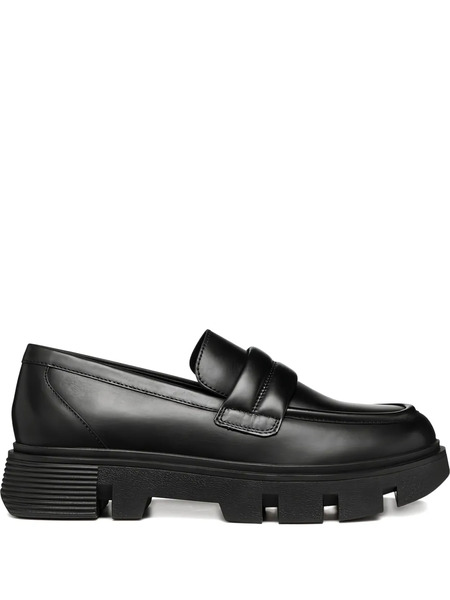  Geox Hilde Penny-strap Platform Loafers - Black 