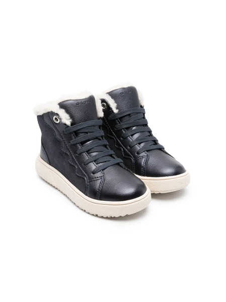  Geox Kids Theleven Leather Ankle Boots - Blue 