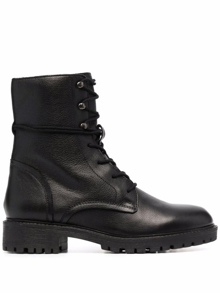  Geox Lace-up Leather Boots - Black 