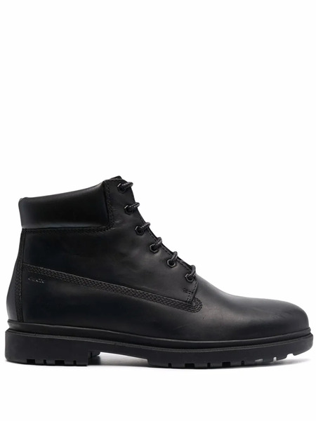  Geox Leather Biker Boots - Black 