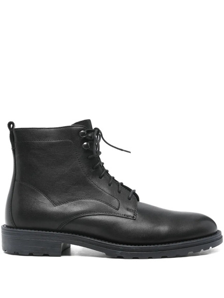  Geox Leather Biker Boots - Black 