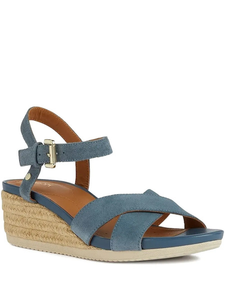  Geox 55mm Crossover Wedge Espadrilles - Blue 