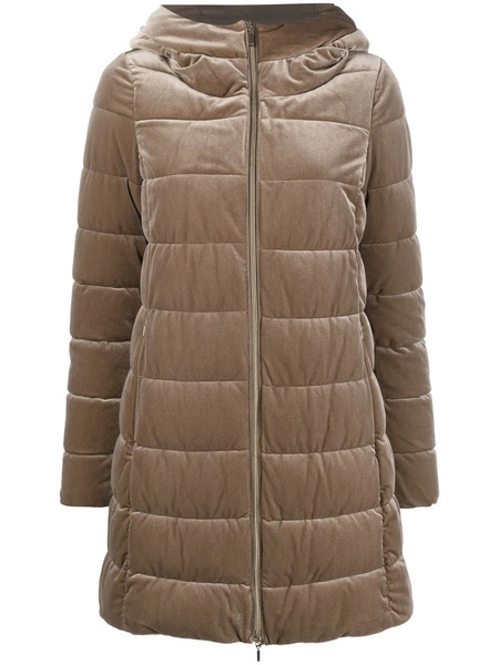  Geox Velvet-effect Padded Jacket - Brown 