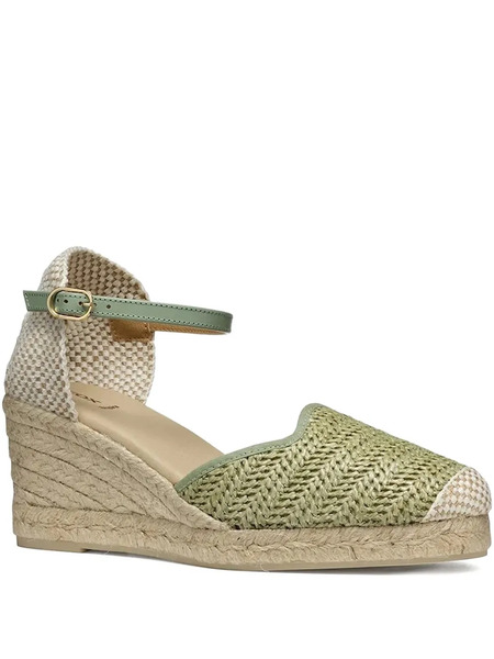  Geox Woven-sole Ankle-strap Espadrilles - Green 