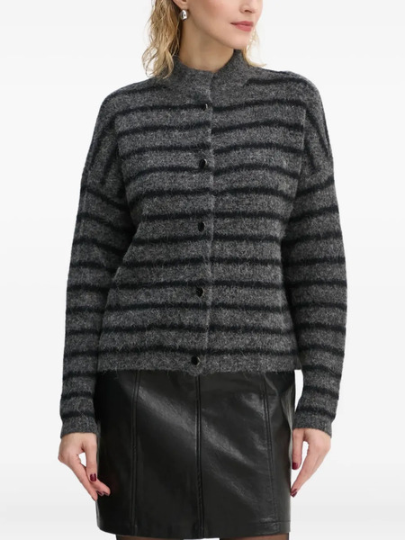  Gestuz Alpha Striped Button Cardigan - Grey 