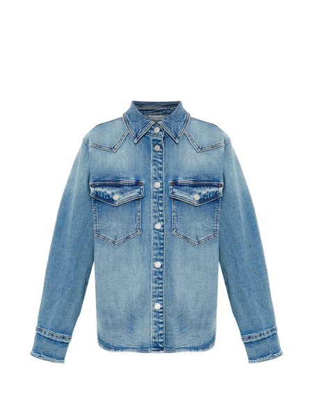  Gestuz Buttoned Pocketed Denim Jacket - Blue 