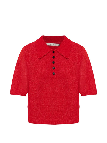 Gestuz Buttoned Polo Knitwear - Red 