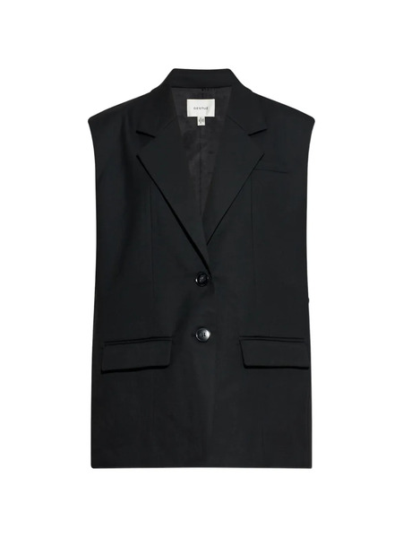  Gestuz Buttoned Sleeveless Jacket - Black 