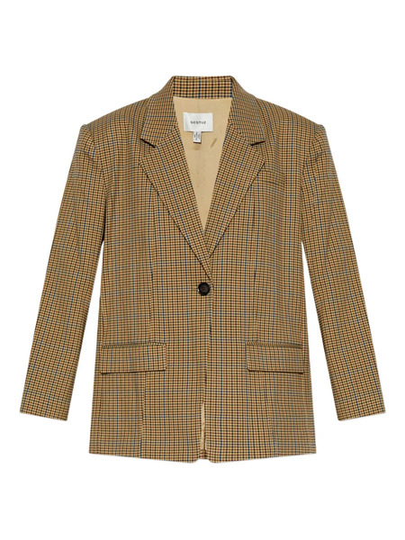  Gestuz Checked Single-button Blazer - Neutrals 