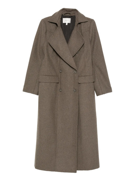  Gestuz Double-breasted Lapel Coat - Brown 