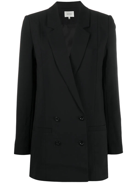  Gestuz Double-breasted Longline Blazer - Black 