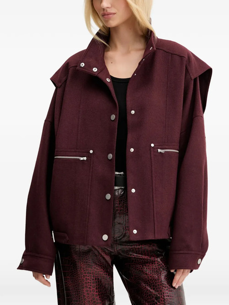  Gestuz Gzdiaz Silver Zip-detail Jacket - Red 