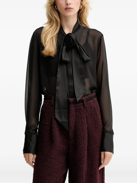  Gestuz Gzlynne Bow Sheer Blouse - Black 