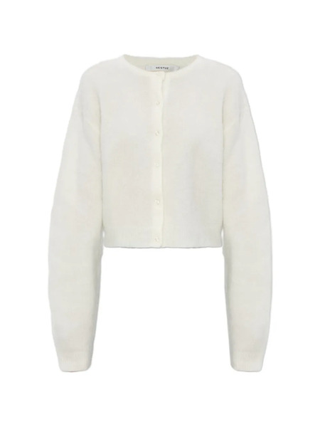  Gestuz Press-stud Cropped Cardigan - White 