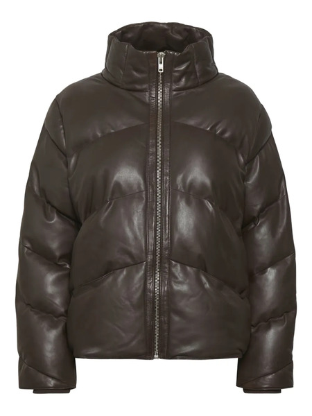  Gestuz Quilted Leather Jacket - Brown 