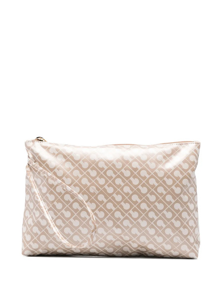  Gherardini Large Patterned Zipped Clutch Bag - Neutrals 