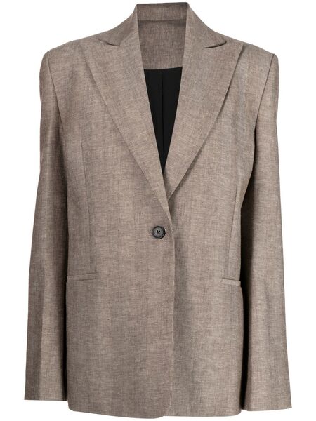  Gia Studios Single-breasted Linen-cotton Blazer - Brown 