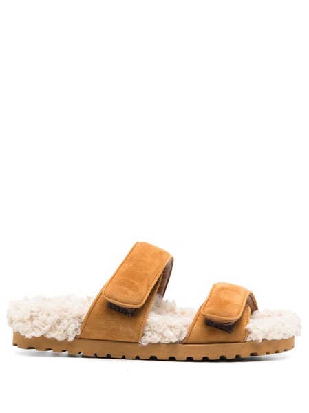  Giaborghini Alvine Ugh Faux-shearling Slides - Brown 