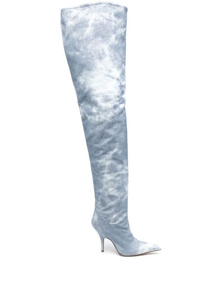  Giaborghini Gia 33 100mm Pointed-toe Boots - Blue 