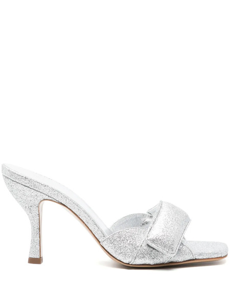  Giaborghini Glitter-detailing Leather Sandals - Silver 