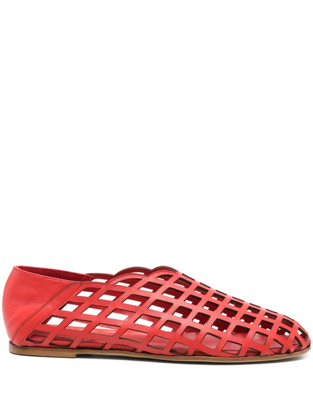  Giaborghini Leather Ballet Flats - Red 