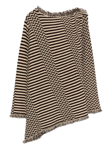  Gianfranco Ferré Pre-owned 1990s Striped Fringed Sweater - Brown 