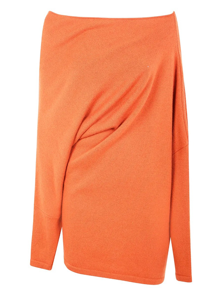  Gianluca Capannolo Off-shoulder Draped Sweater - Orange 