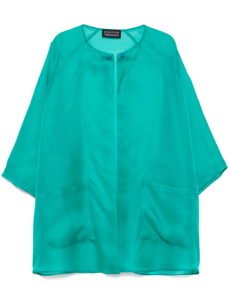  Gianluca Capannolo Silk Coat - Blue 