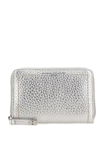  Gianni Chiarini Maxi-grain Zip Wallet - Silver 