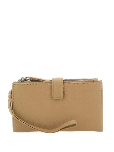  Gianni Chiarini Pebbled Zip Leather Wallet - Neutrals 