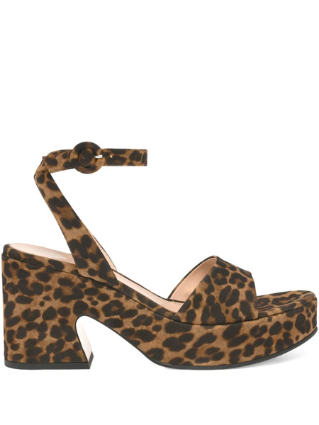  Gianvito Rossi Alma Leopard-print Platform Sandals - Brown 