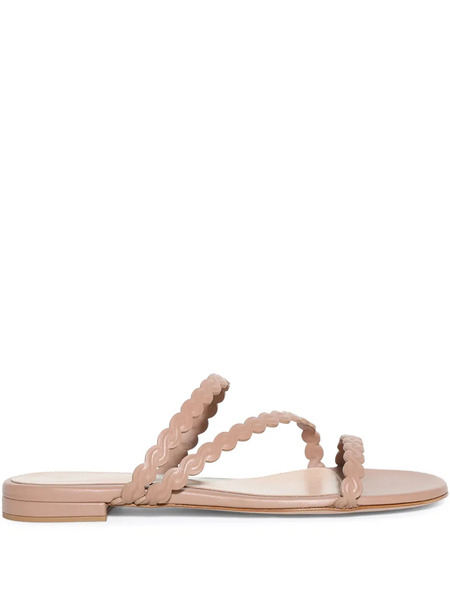  Gianvito Rossi Leather Slides - Neutrals 