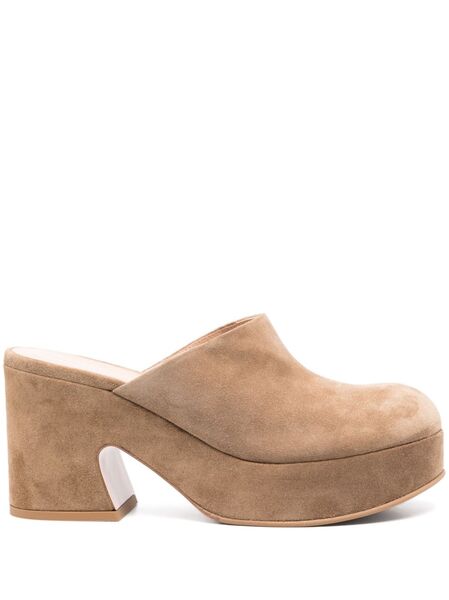  Gianvito Rossi 90mm Lyss Mules - Brown 