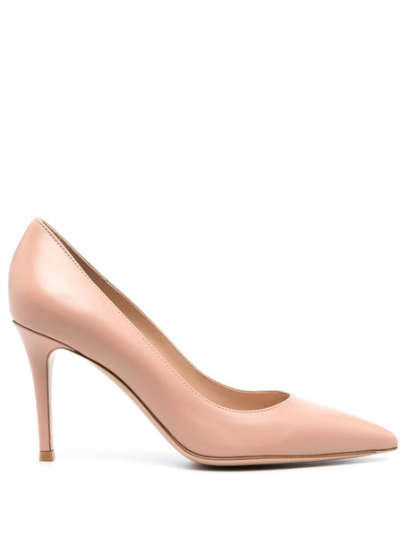  Gianvito Rossi 85mm Pointed-toe Leather Pumps - Neutrals 