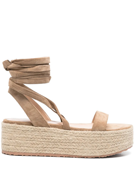  Gianvito Rossi 60mm Suede Espadrilles - Brown 