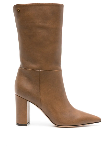 Gianvito Rossi Piper 85mm Leather Boots - Brown 