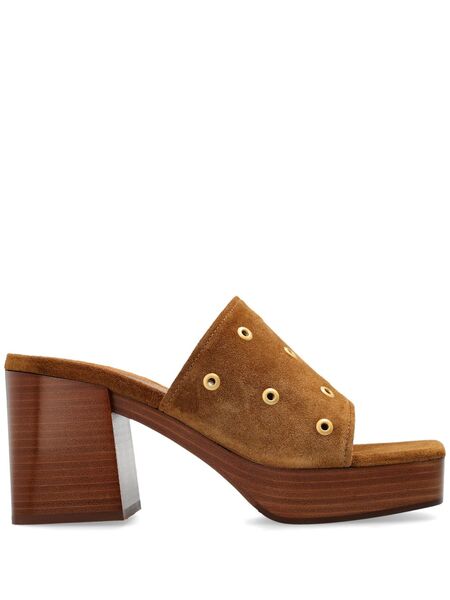 Gianvito Rossi Suede Mules - Brown 
