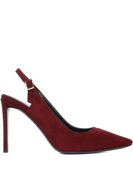 Ginissima 100mm Lavinia Suede Slingbacks Pumps - Red 