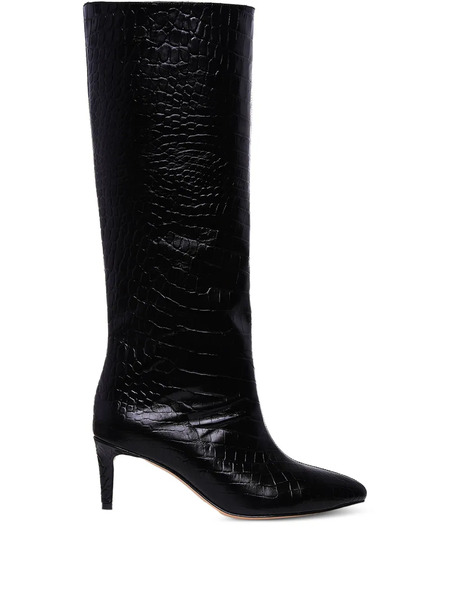  Ginissima 65mm Milla Embossed-pattern Knee Boots - Black 