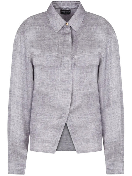  Giorgio Armani Asymmetric Button-placket Shirt - Grey 