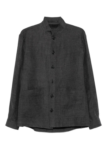  Giorgio Armani Band-collar Patch-pocket Jacket - Grey 