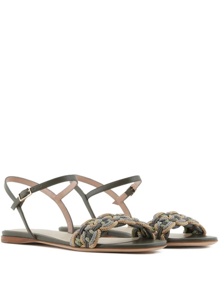  Giorgio Armani Braided-strap Sandals - Green 